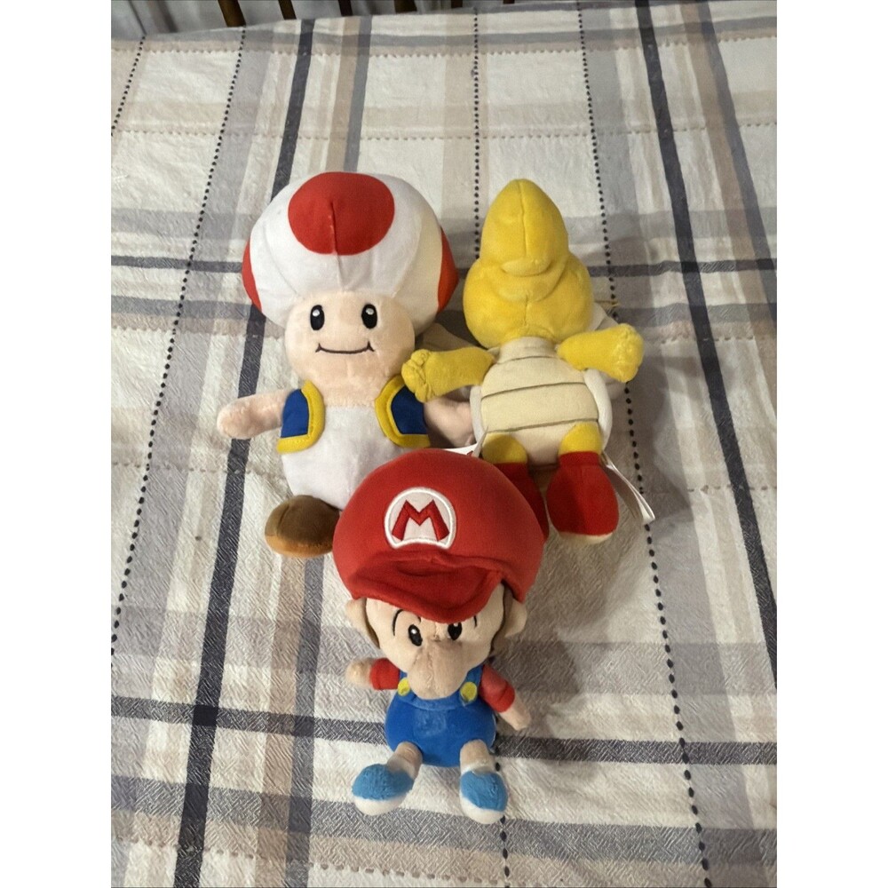 Nintendo Plush Toad, Flying Red Koopa, And Baby Mario